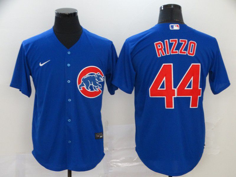 Men Chicago Cubs #44 Rizzo Blue Game Nike MLB Jerseys
